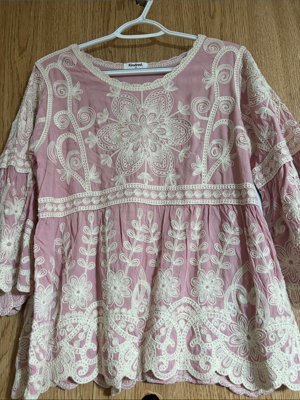 Kindred Pink Embroidered Boho Tunic Top - Picture 6 of 9